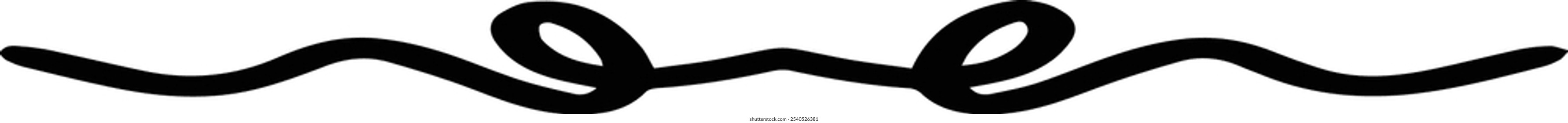 Hand drawn divider icon vector illustration design element of swish, swash, swoosh underline swirl squiggle stroke line
