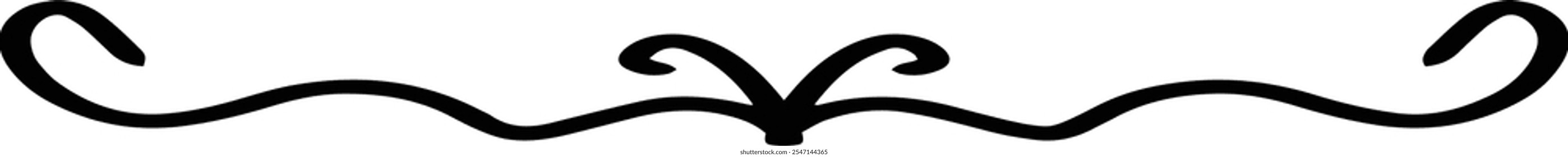 Divisor desenhado à mão ícone vetor ilustração elemento de design de swish, swash, swoosh sublinhado linha de traçado de redemoinho