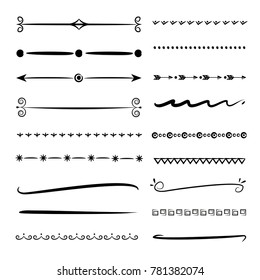 hand drawn divider line set