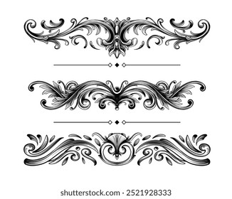 Marco de ornamento divisor dibujado a mano
