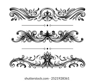 Hand drawn divider ornament frame