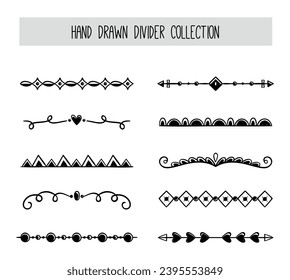 Hand drawn divider set collection	
