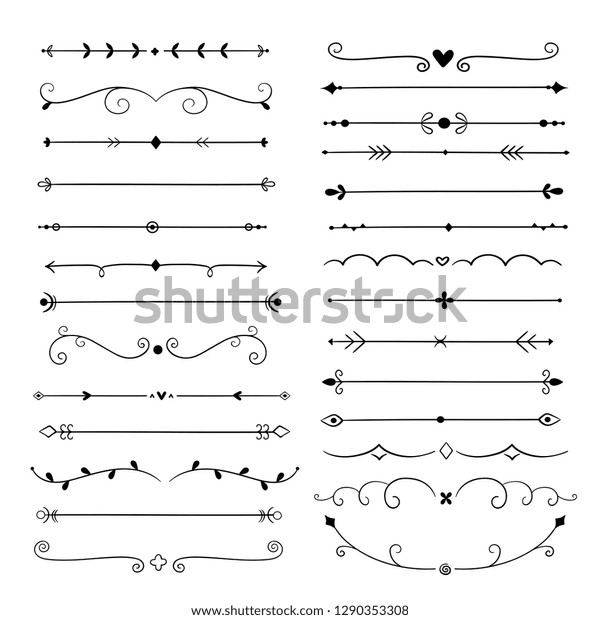 Hand Drawn Dividers Line Design Elements Stock Vector Royalty Free