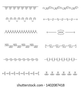 Hand drawn dividers set.Vector illustration
