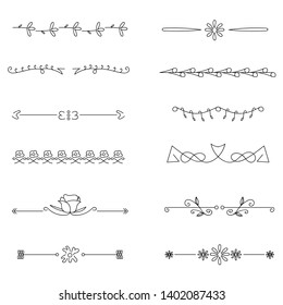 Hand drawn dividers set.Vector illustration

