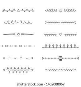 Hand drawn dividers set.Vector illustration
