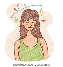ilustração de rabiscar de mulher tonta desenhada à mão