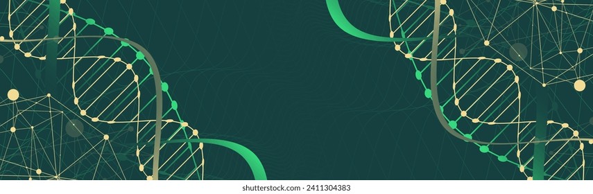 Hand drawn DNA abstract molecule. Medical science, genetic biotechnology, chemistry biology vector concept.