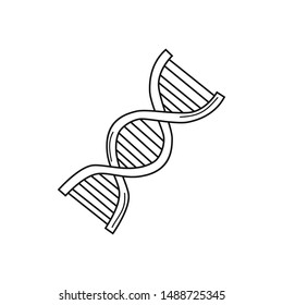 Hand drawn DNA isolated on a white. Sketch. Vector illustration.