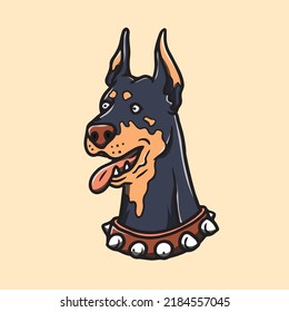 Hand Drawn Doberman Dog Illustration