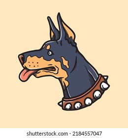 Hand Drawn Doberman Dog Illustration