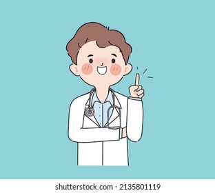 Hand Drawn Doctor Answer Questions Clipart Stock Vector (Royalty Free ...