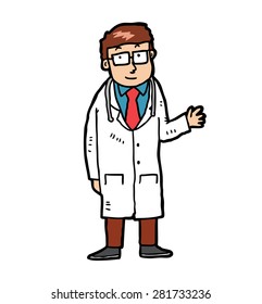 Hand Drawn Doctor Isolated On White Background