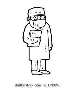 hand drawn doctor isolated on white background