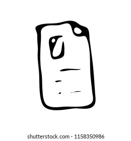 Hand Drawn document doodle. Sketch style icon. Decoration element. Isolated on white background. Flat design. Vector illustration.
