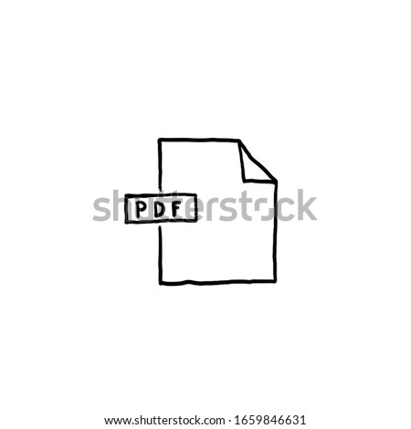 hand drawn document icon illustration with line art style vector isolated background