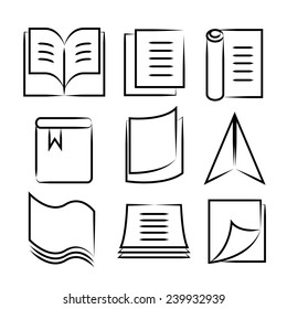 hand drawn document icons set