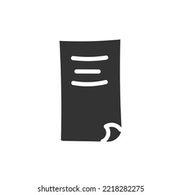 Hand drawn document vector icon. Paper list of tasks flat sign design. Document paper symbol pictogram