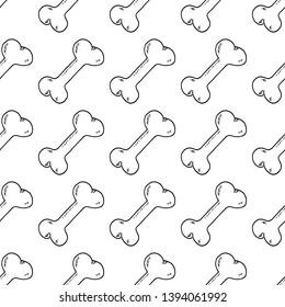 Hand Drawn dog bone doodle. Sketch style icon. Decoration element. Isolated on white background. Flat design. Vector illustration.