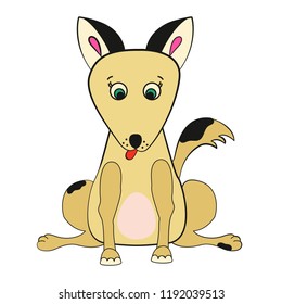 Hand drawn dog. Cute dog. Vector illustarion.