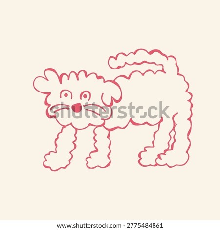 hand drawn dog doodle illustration