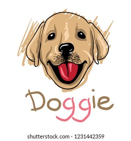 Hand drawn dog head