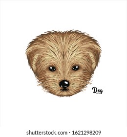 Hand Drawn Dog head face logo vectorize icon. pet with hair silhouette line art. vintage rustic color sketch look. For pet lover, cloth graphic, fauna care brand, community club, label. cute and funny
