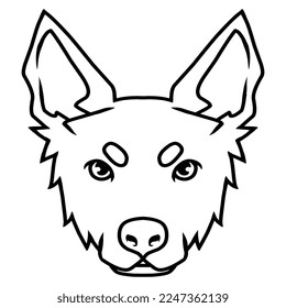 hand drawn of Dog head line art