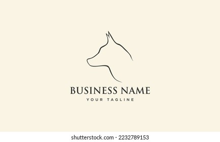 logotipo de cabeza de perro dibujado a mano