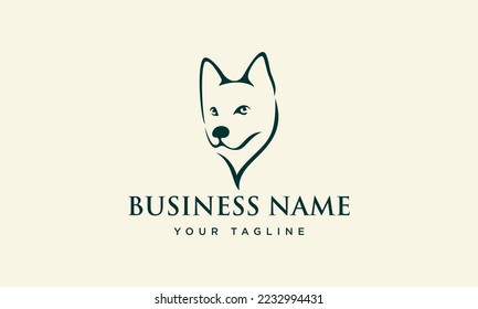 hand drawn dog head logo