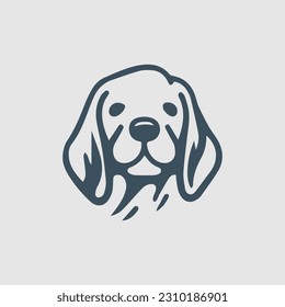 Hand drawn Dog head vector logo