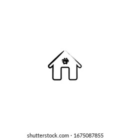 hand drawn of dog house cartoon sticker design