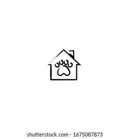 hand drawn of dog house cartoon sticker design