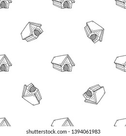 Hand Drawn dog house doodle. Sketch style icon. Decoration element. Isolated on white background. Flat design. Vector illustration.