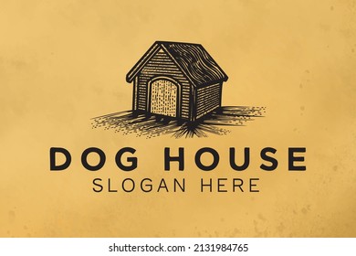 hand drawn dog house logo Designs Inspiration Isolated on White Background