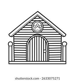 Hand drawn dog house vector illustration