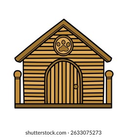 Hand drawn dog house vector illustration