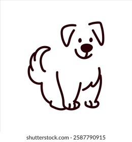Hand drawn dog icon logo design 