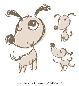Hand drawn dog illustrations
