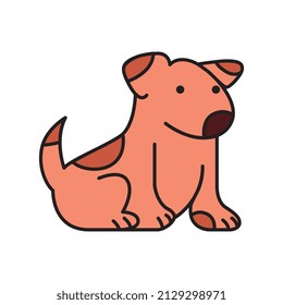 hand drawn dog isolated over white background. vector illustration