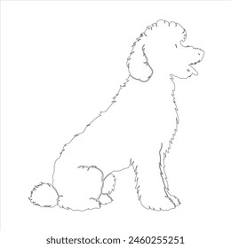 Hand drawn dog outline illustration