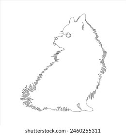 Hand drawn dog outline illustration
