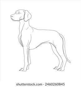 Hand drawn dog outline illustration