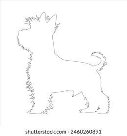 Hand drawn dog outline illustration