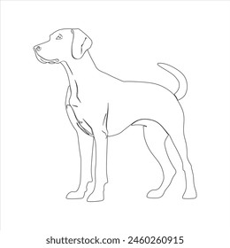 Hand drawn dog outline illustration