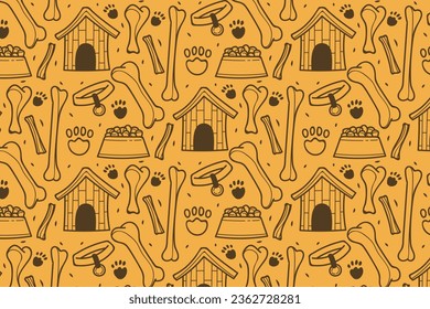  hand drawn dog pattern background