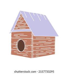Hand drawn doghouse doodle. Vector illustration of Dog house.