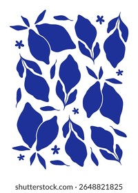 Cartaz de dolce vita desenhado à mão com limões. Ilustração do vetor de frutas suculentas do verão italiano. Impressão de vida em estilo mediterrâneo. Desenho de arte amalfitana