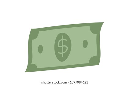 Hand drawn dollar bill illustration. Money symbol, cash doodle. 
