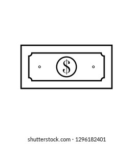 Hand drawn dollar icon isolated on white. Vector illustration.